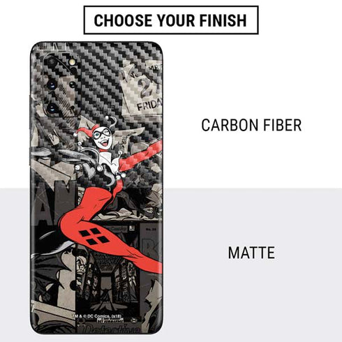 DC Comics Harley Quinn Vintage Action pose pattern Galaxy S20 Plus Skin