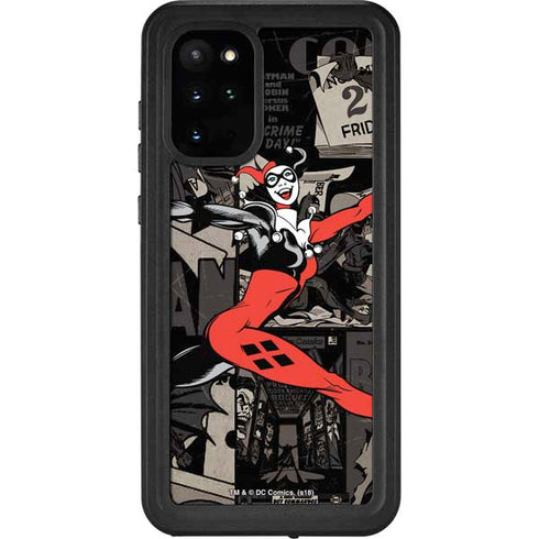 DC Comics Harley Quinn Vintage Action pose pattern Galaxy S20 Plus Waterproof Case