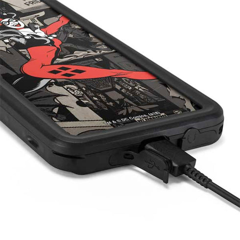 DC Comics Harley Quinn Vintage Action pose pattern Galaxy S20 Plus Waterproof Case
