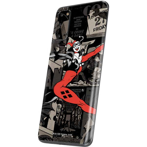 DC Comics Harley Quinn Vintage Action pose pattern Galaxy S20 Skin