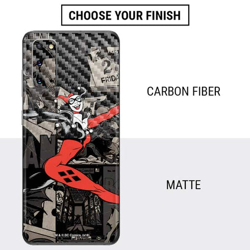 DC Comics Harley Quinn Vintage Action pose pattern Galaxy S20 Skin