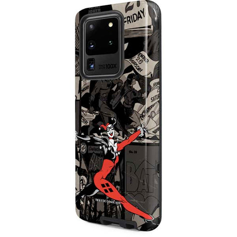 DC Comics Harley Quinn Vintage Action pose pattern Galaxy S20 Ultra 5G Pro Case