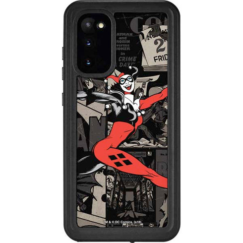 DC Comics Harley Quinn Vintage Action pose pattern Galaxy S20 Waterproof Case