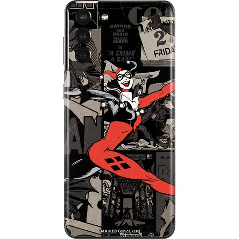 DC Comics Harley Quinn Vintage Action pose pattern Galaxy S21 Plus 5G Skin