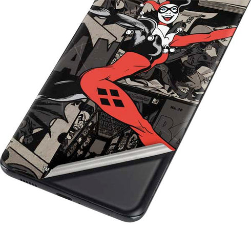 DC Comics Harley Quinn Vintage Action pose pattern Galaxy S21 Plus 5G Skin