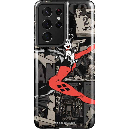 DC Comics Harley Quinn Vintage Action pose pattern Galaxy S21 Ultra 5G Pro Case