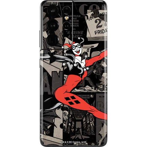 DC Comics Harley Quinn Vintage Action pose pattern Galaxy S21 Ultra 5G Skin