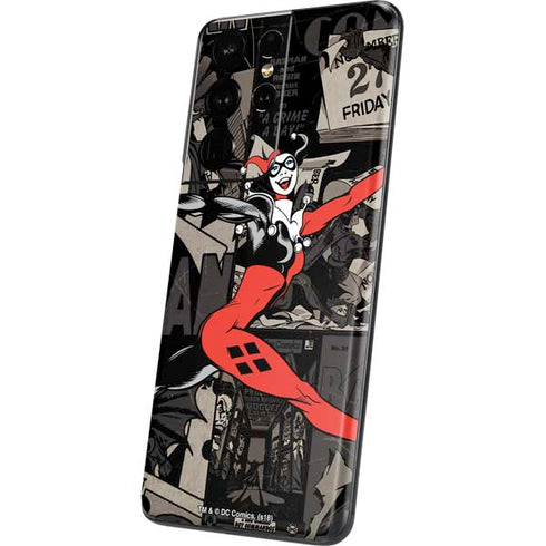 DC Comics Harley Quinn Vintage Action pose pattern Galaxy S21 Ultra 5G Skin