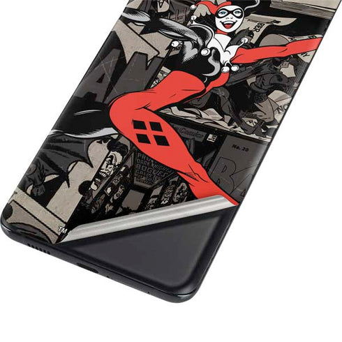 DC Comics Harley Quinn Vintage Action pose pattern Galaxy S21 Ultra 5G Skin