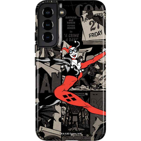 DC Comics Harley Quinn Vintage Action pose pattern Galaxy S22 Plus Pro Case