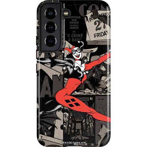 DC Comics Harley Quinn Vintage Action pose pattern Galaxy S22 Pro Case