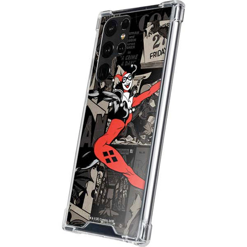 DC Comics Harley Quinn Vintage Action pose pattern Galaxy S22 Ultra Clear Case
