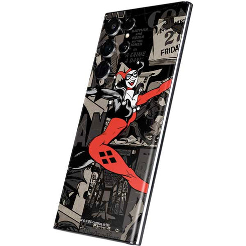 DC Comics Harley Quinn Vintage Action pose pattern Galaxy S22 Ultra Skin