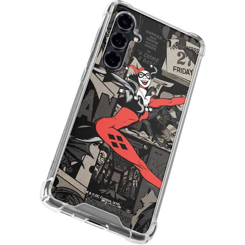 DC Comics Harley Quinn Vintage Action pose pattern Galaxy S23 FE Clear Case