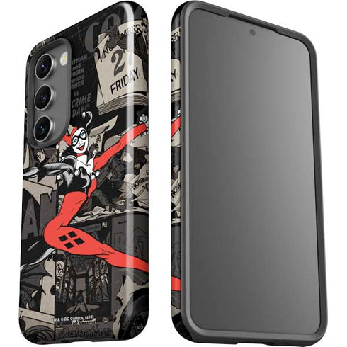 DC Comics Harley Quinn Vintage Action pose pattern Galaxy S23 Plus Pro Case