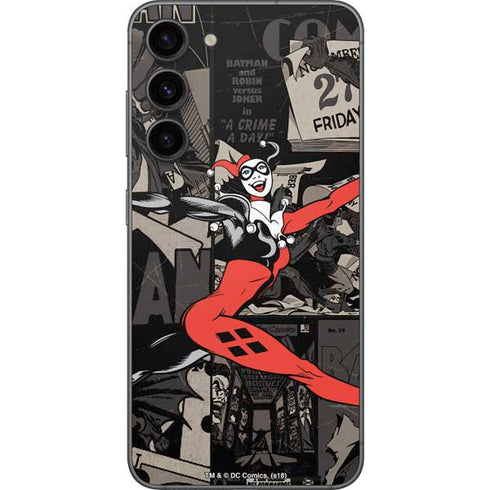 DC Comics Harley Quinn Vintage Action pose pattern Galaxy S23 Plus Skin