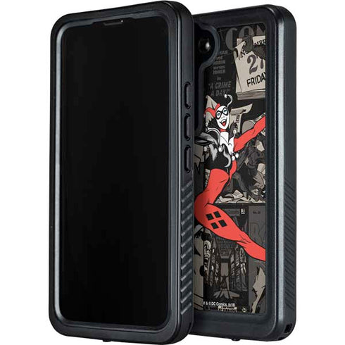 DC Comics Harley Quinn Vintage Action pose pattern Galaxy S23 Waterproof Case