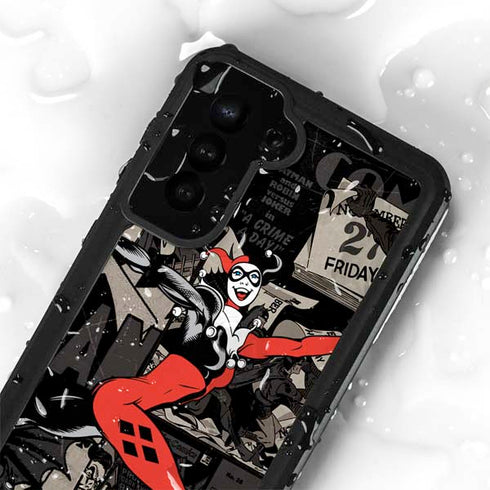 DC Comics Harley Quinn Vintage Action pose pattern Galaxy S23 Waterproof Case