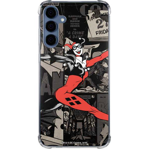 DC Comics Harley Quinn Vintage Action pose pattern Galaxy S24 Clear Case