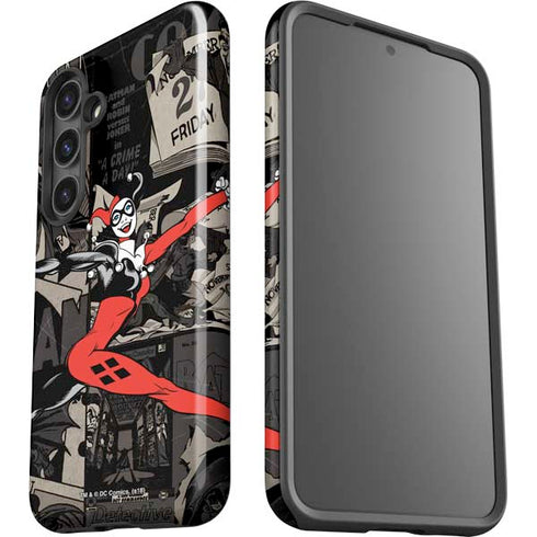 DC Comics Harley Quinn Vintage Action pose pattern Galaxy S24 Impact Case