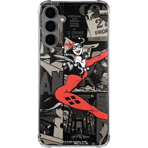 DC Comics Harley Quinn Vintage Action pose pattern Galaxy S24 Plus Clear Case