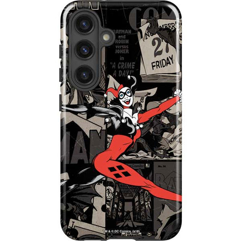 DC Comics Harley Quinn Vintage Action pose pattern Galaxy S24 Plus Impact Case