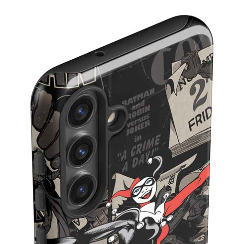 DC Comics Harley Quinn Vintage Action pose pattern Galaxy S24 Plus Impact Case