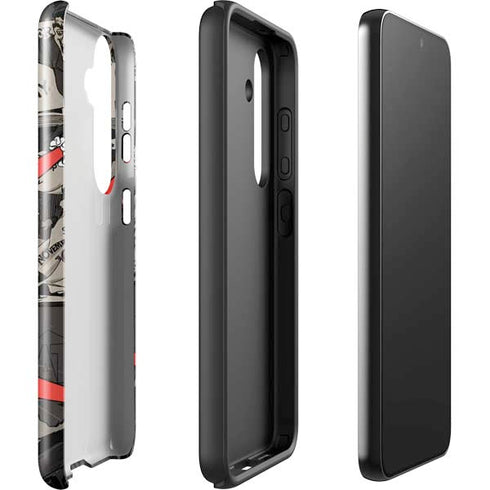 DC Comics Harley Quinn Vintage Action pose pattern Galaxy S24 Plus Impact Case