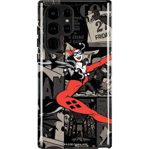 DC Comics Harley Quinn Vintage Action pose pattern Galaxy S24 Ultra Impact Case