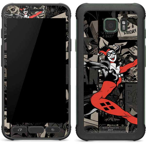 DC Comics Harley Quinn Vintage Action pose pattern Galaxy S7 Active Skin
