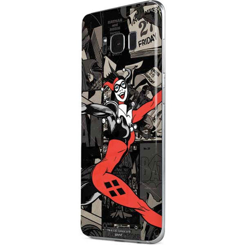 DC Comics Harley Quinn Vintage Action pose pattern Galaxy S8 Skin
