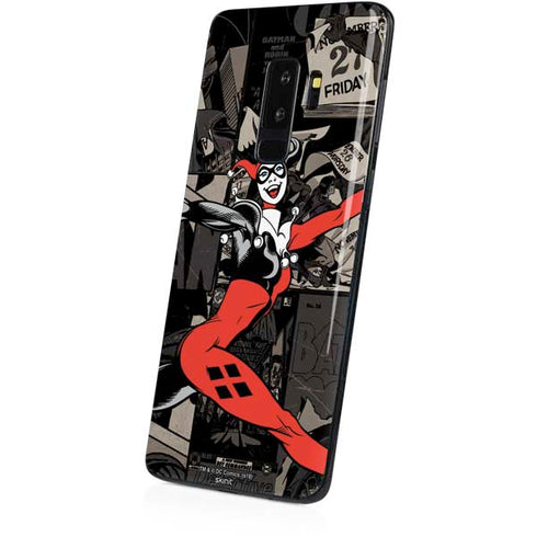 DC Comics Harley Quinn Vintage Action pose pattern Galaxy S9 Plus Skin