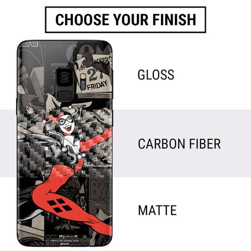 DC Comics Harley Quinn Vintage Action pose pattern Galaxy S9 Skin
