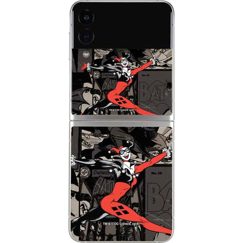 DC Comics Harley Quinn Vintage Action pose pattern Galaxy Z Flip3 5G Skin