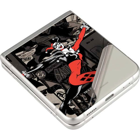 DC Comics Harley Quinn Vintage Action pose pattern Galaxy Z Flip3 5G Skin