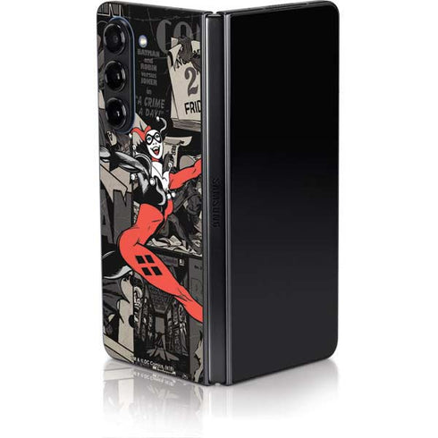 DC Comics Harley Quinn Vintage Action pose pattern Galaxy Z Fold5 5G Skin