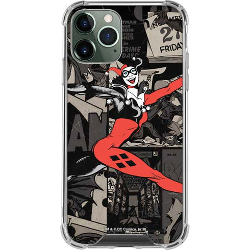 DC Comics Harley Quinn Vintage Action pose pattern iPhone 11 Pro Max Clear Case