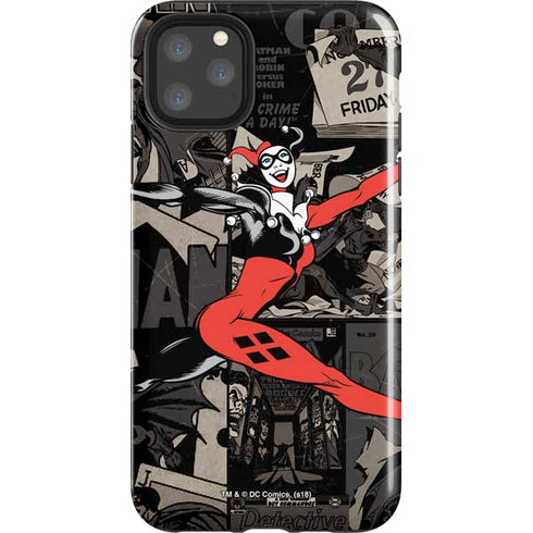 DC Comics Harley Quinn Vintage Action pose pattern iPhone 11 Pro Max Impact Case