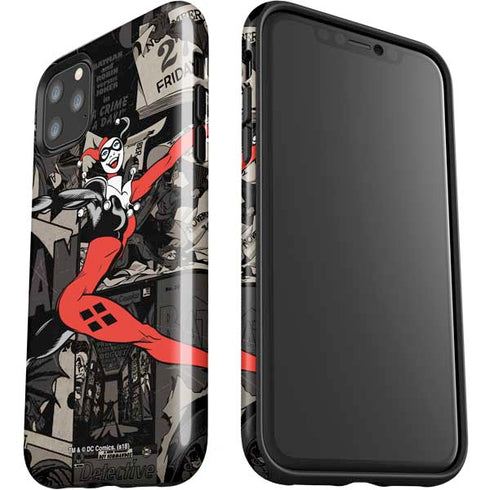 DC Comics Harley Quinn Vintage Action pose pattern iPhone 11 Pro Max Impact Case