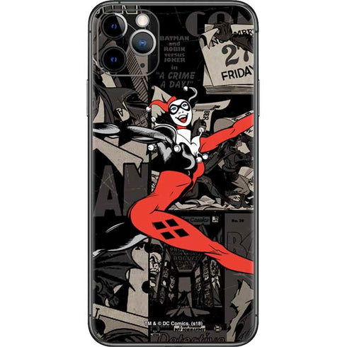 DC Comics Harley Quinn Vintage Action pose pattern iPhone 11 Pro Max Skin