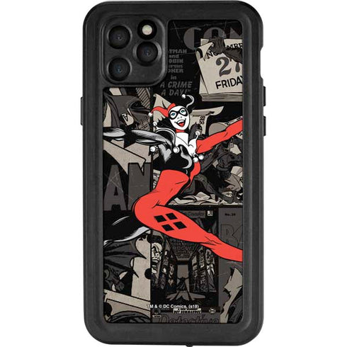 DC Comics Harley Quinn Vintage Action pose pattern iPhone 11 Pro Max Waterproof Case