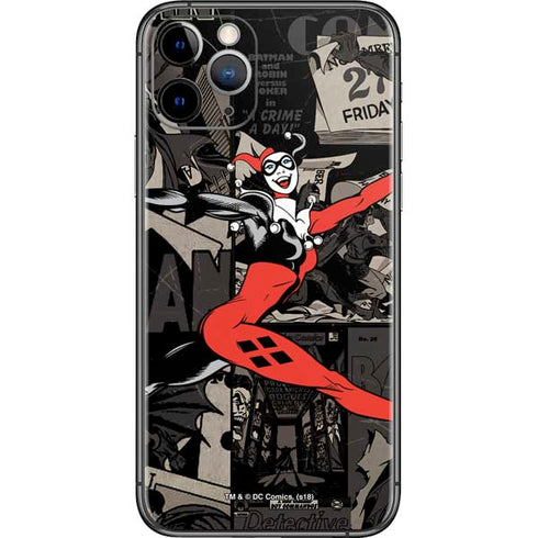 DC Comics Harley Quinn Vintage Action pose pattern iPhone 11 Pro Skin