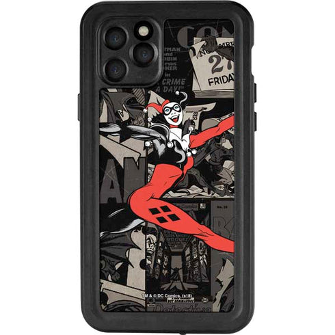 DC Comics Harley Quinn Vintage Action pose pattern iPhone 11 Pro Waterproof Case