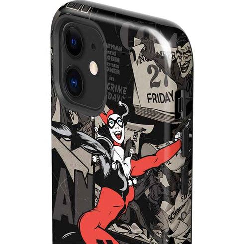 DC Comics Harley Quinn Vintage Action pose pattern iPhone 12 Impact Case