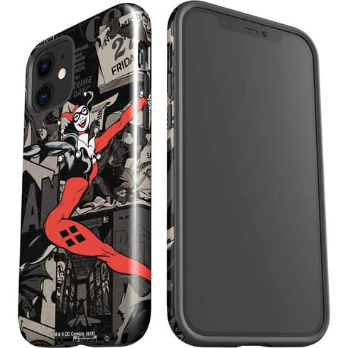 DC Comics Harley Quinn Vintage Action pose pattern iPhone 12 Impact Case