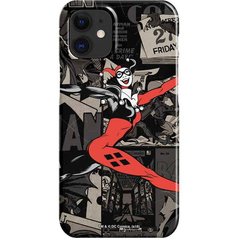 DC Comics Harley Quinn Vintage Action pose pattern iPhone 12 Mini Lite Case