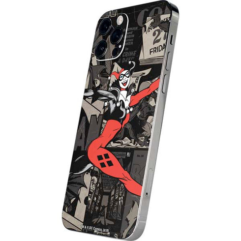 DC Comics Harley Quinn Vintage Action pose pattern iPhone 12 Pro Max Skin