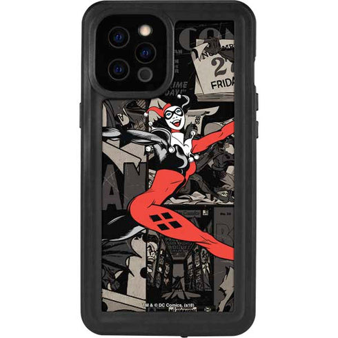 DC Comics Harley Quinn Vintage Action pose pattern iPhone 12 Pro Max Waterproof Case