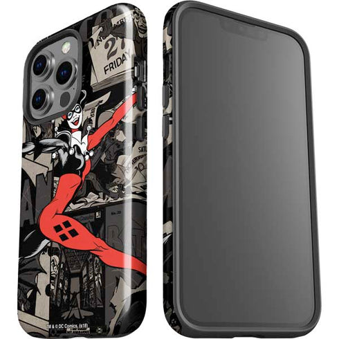 DC Comics Harley Quinn Vintage Action pose pattern iPhone 13 Pro Impact Case