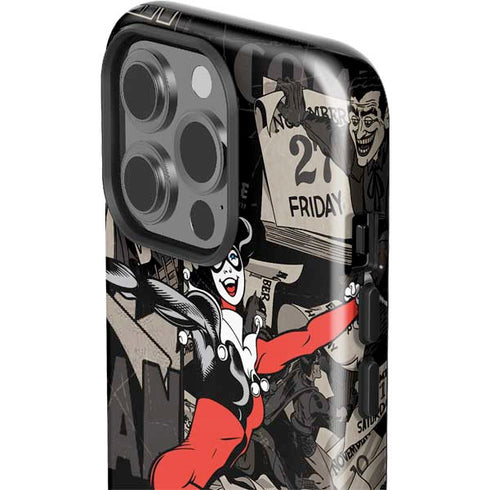 DC Comics Harley Quinn Vintage Action pose pattern iPhone 15 Pro Impact Case